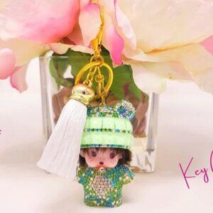 Greensnooker, Keychain, Cute Monchichi with Tassel